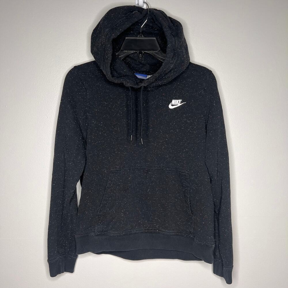 Nike Women's Speckle Funnel Neck Hoodie Black Size Medium
